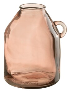 Růžová skleněná váza J-Line Nyland 25 cm