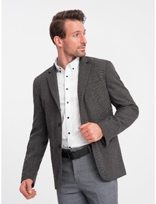 Ombre Clothing Elegantní pánské sako s ozdobnými knoflíky na manžetách - grafitová V1 OM-BLZB-0114
