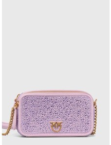 Semišová kabelka Pinko fialová barva, 102810.A0EH