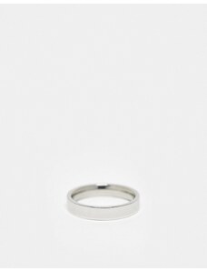 Lost Souls stainless steel 4mm band ring in platinum-Silver