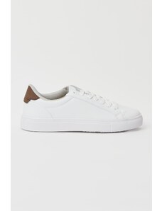AC&Co / Altınyıldız Classics Men's White-tan Lace Up Comfort Sole Casual Sneaker Shoes