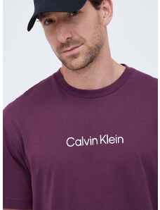 Bavlněné tričko Calvin Klein fialová barva