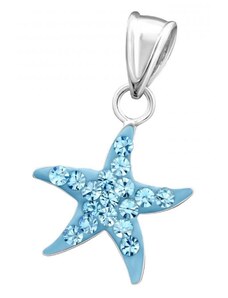 Stříbrné přívěsky mořská hvězda - Akvamarin
