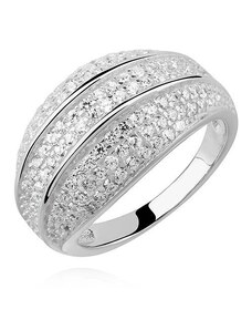 Stříbrný prsten se zirkony bílý 10906 - 52 | EU-12 | UK-L | USA-6.5