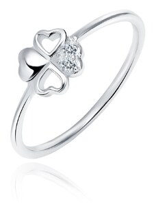 Prsten stříbro 925/1000 čtyřlístek pro štěstí - 56 | EU-16 | UK-O | USA-8