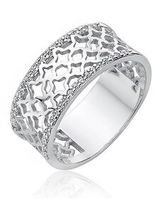 Stříbrný prsten s bílými zirkony Z1639A - 50 | EU-10 | UK-K | USA-5,5