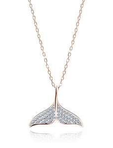 Stříbrný náhrdelník velrybí ocas se zirkony ROSE