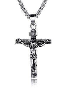Pánský náhrdelník z chirurgické oceli JEŽÍŠ NA KŘÍŽI
