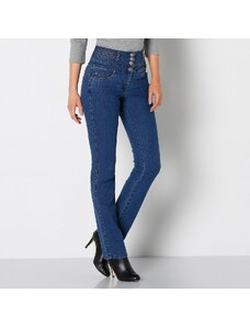 Blancheporte Rovné džíny s vysokým pasem modrá 42