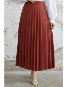 InStyle Luisa Waist Elastic Pleated Skirt - Tile