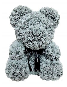 onHand.cz Rose Bear - šedý medvídek z růží 25 cm