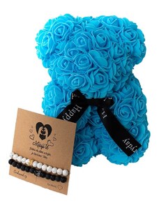 onHand.cz Dárkový set Rose Bear blue s náramky queen crown