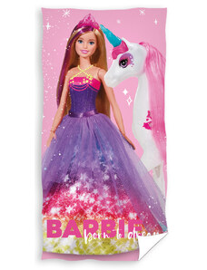 Carbotex Dětská osuška Barbie a Jednorožec