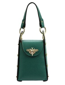 Luxusní společenská kabelka – Včela – zelená