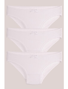 armonika 3-Pack Women's White Cotton Lycra Bikini Briefs