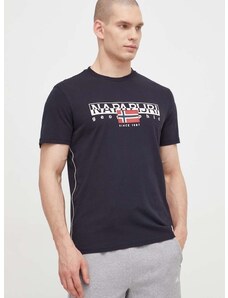 Bavlněné tričko Napapijri S-Aylmer černá barva, s potiskem, NP0A4HTO0411