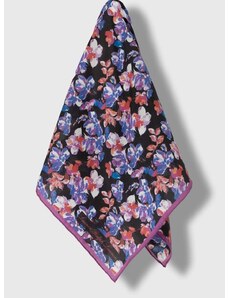 Šátek s příměsí hedvábí Lauren Ralph Lauren fialová barva
