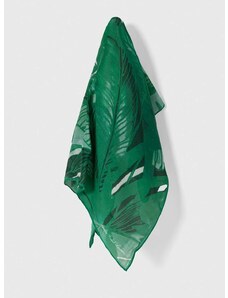 Šátek s příměsí hedvábí Lauren Ralph Lauren zelená barva
