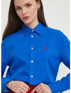 Bavlněná košile Polo Ralph Lauren tmavomodrá barva, regular, s klasickým límcem, 211932522