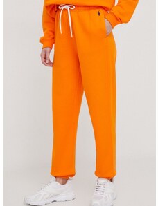 Tepláky Polo Ralph Lauren oranžová barva, hladké, 211943009