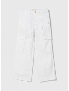 Dětské kalhoty Guess bílá barva, hladké