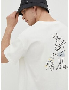 Bavlněné tričko Solid béžová barva, s potiskem