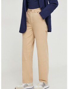 Kalhoty Pepe Jeans Betsy dámské, béžová barva, jednoduché, medium waist