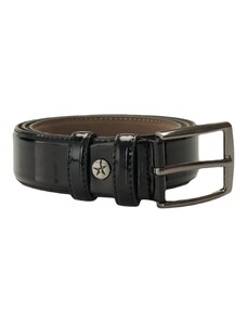 ALTINYILDIZ CLASSICS Men's Black Patterned Patent Leather Belt