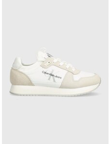 Sneakers boty Calvin Klein Jeans RUNNER SOCK LACE UP NY-LTH W bílá barva, YW0YW00840