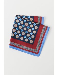ALTINYILDIZ CLASSICS Men's Burgundy-Navy Blue Patterned Handkerchief