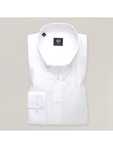 Willsoor Pánská extra slim fit košile bílé barvy s límečkem na knoflíčky 16133