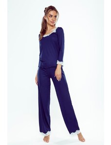 Pyjamas Eldar First Lady Arleta length/r S-XL navy blue-ecru 059