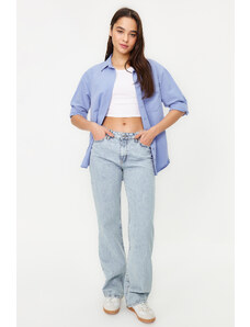 Trendyol Light Blue Low Waist Wide Leg Jeans