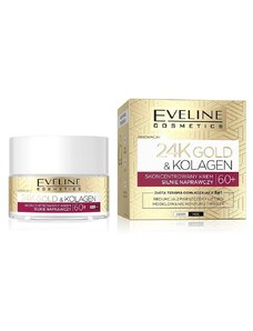 EVELINE COSMETICS - 24K GOLD & COLLAGEN 60+ - Liftingový proti vráskový krém 50 ml