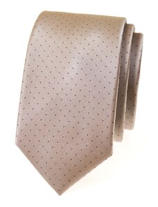 Avantgard Béžová luxusní pánská slim kravata s drobným vzorkem