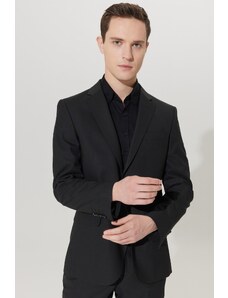 ALTINYILDIZ CLASSICS Men's Black Regular Fit, Normal Cut, Woolen, Water and Stain-Repellent Nano Suit.