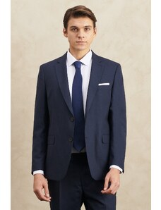 ALTINYILDIZ CLASSICS Men's Navy Blue Regular Fit Normal Cut, Mono Collar Woolen, Water and Stain-Repellent Nano Suit.