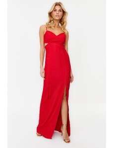 Trendyol Red Plain Regular Woven Evening Dress & Prom Dress