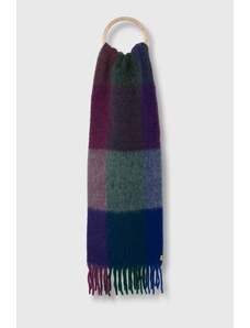 Vlněná šála Woolrich Multicolor Wool Check Scarf zelená barva, CFWWAC0171FRUT3554