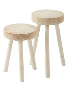 Set dvou dřevěných stoliček J-line Polone 56/45 cm