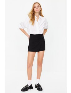 Trendyol Black Knot Detailed Woven Shorts Skirt