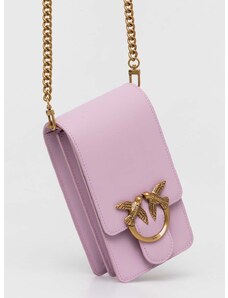Kožená kabelka Pinko fialová barva, 102739.A0F1