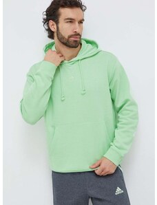 Mikina adidas pánská, zelená barva, s kapucí, hladká, IX3951