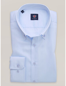 Willsoor Pánská košile slim fit světle modré barvy s límečkem na knoflíčky 16174