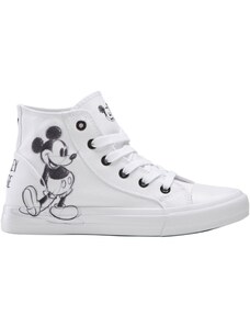 bonprix Kotníkové tenisky Disney Mickey Mouse, vysoké Bílá