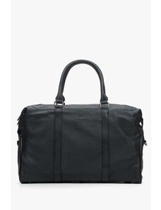 Men's Black Travel Bag made of Genuine Leather Estro ER00114200