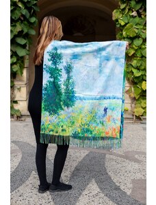 Kašmírová šála Claude Monet - Procházka/Zahrada v Giverny