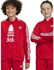 Dětská mikina adidas Originals červená barva, s aplikací