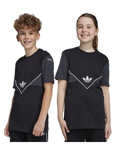 Dětské bavlněné tričko adidas Originals černá barva