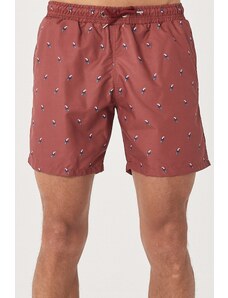 AC&Co / Altınyıldız Classics Men's Burgundy Standard Fit Casual Patterned Swimwear Marine Shorts